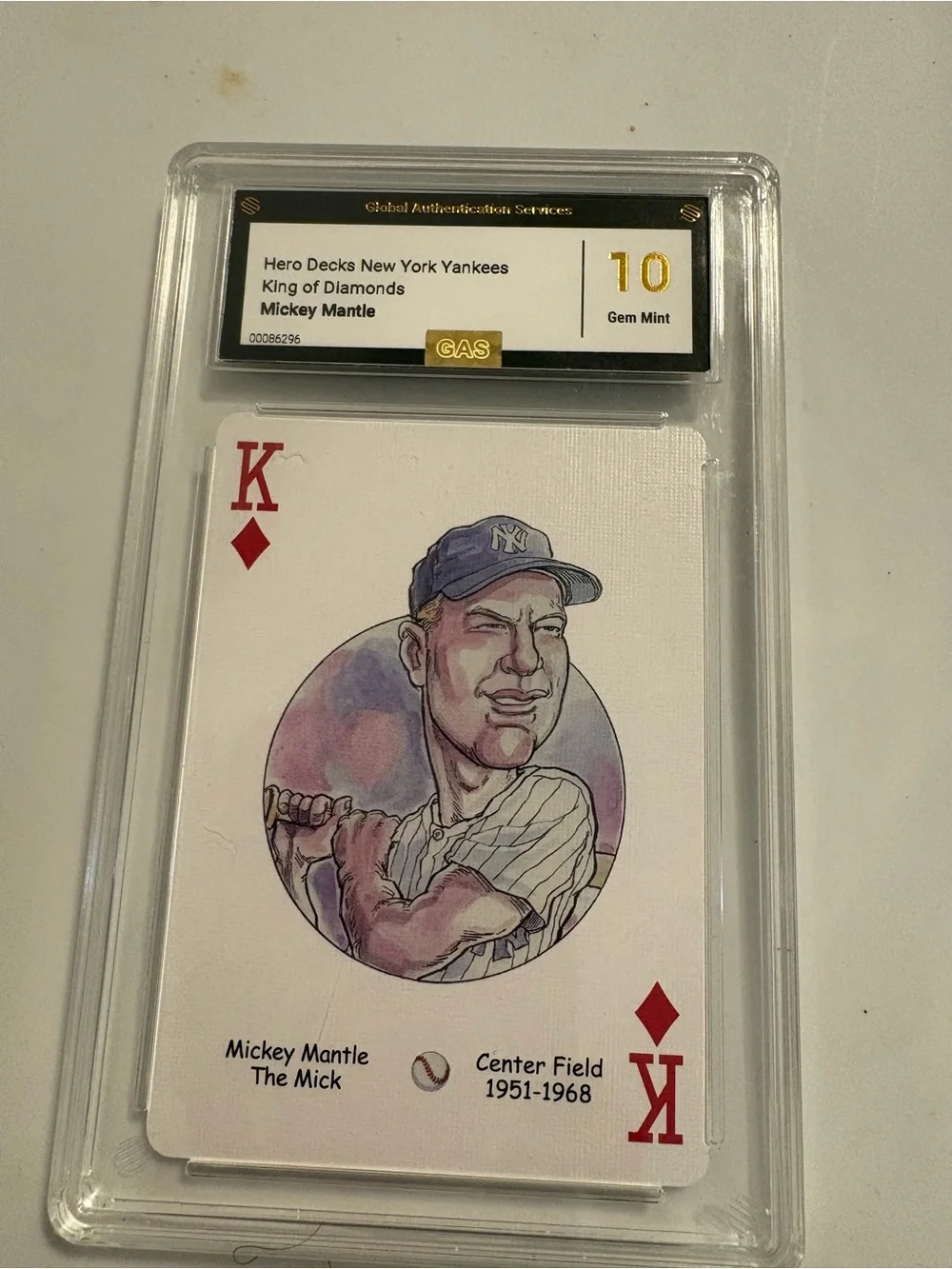 Mickey Mantle King of Diamonds Trading Card - Red & White